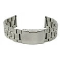thumbnail image 3 of Bandini 20mm Silver Tone Stainless Steel Watch Band for Men - Metal Replacement Watch Strap - Adjustable Length - Push Button Deployment Clasp - Link Removal Tool Included, 3 of 7