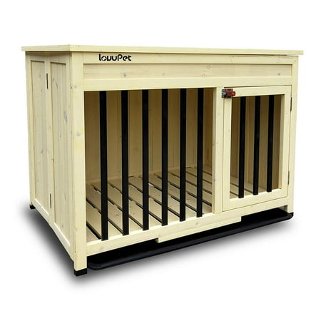 Outdoor Wooden Dog Kennels Lovupet Wooden Portable Foldable Pet Crate Indoor Outdoor Dog Kennel Pet Cage with Tray 0650 ()