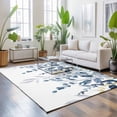 thumbnail image 3 of Large Area Rugs 6'x9', Navy Blue Eucalyptus Carpet Runner Indoor Outdoor Rugs Home Decor Aesthetic, Watercolor Spring Weeping Botanical Non Slip Mats Washable Accent Rug for Living Room Bedroom, 3 of 8