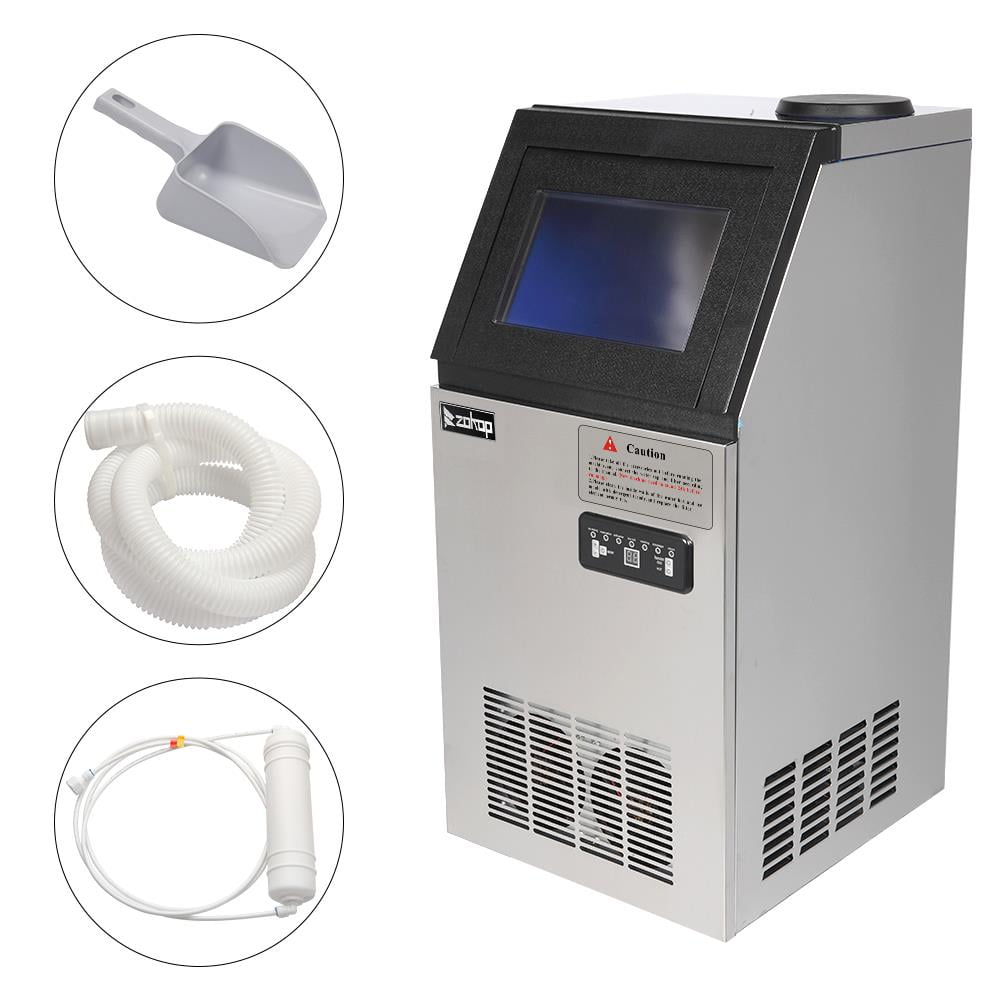 UBesGoo Commercial Ice Maker, 110LBS/24H Automatic Freestanding Ice Machine