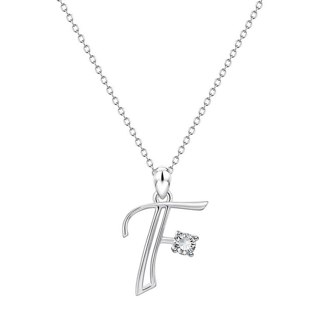 SIfdSeng Collier en Strass en Forme d'Alphabet Initial 26 pour Femmes Colliers pour Femmes A Z 26 Alphabet Initial Colliers Argentés pour Femmes Filles
