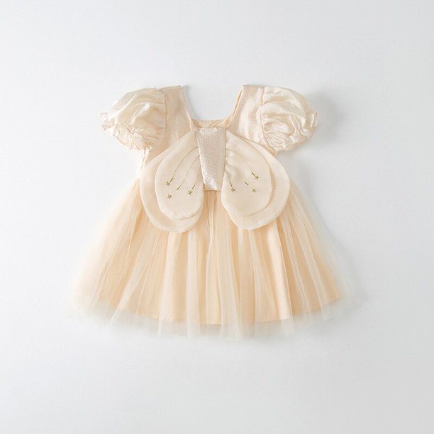 Vestido informal de verano para niñas, ropa de tul con lentejuelas y ala grande, trajes bonitos para niños, princesa, boda, fiesta, regalo, disfraz 110(3T) Gao Jinjia LED