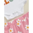 thumbnail image 7 of Suealasg Baby Girl 3Pcs Summer Clothes Set Fly Sleeve Flower Print Romper Ruffled Shorts Headband 3 6 12 18 Months Infant Girl Cutes Outfits, 7 of 7