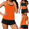 thumbnail image 2 of Yievot Womens 3 Piece Sporty Bathing Suits Swim Tank Tops & Boy Shorts & Bras Modest Tankini Swimsuits, 2 of 9