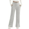 thumbnail image 2 of Wide Leg Sweatpants Women High Waist Fleece Lined Sweat Pants Leg Baggy Straight Athletic Pants Gray 3XL, 2 of 3