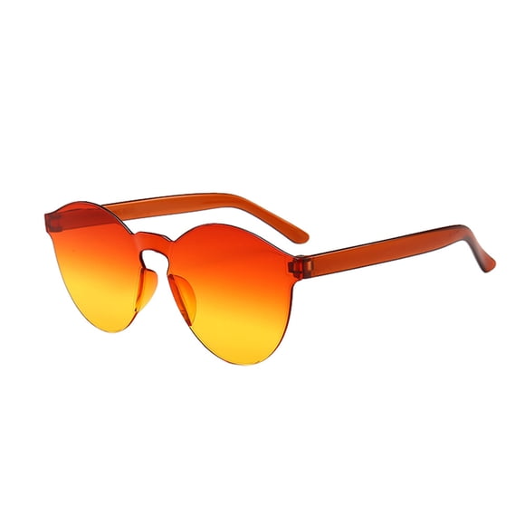 Under $5 Glasses Orange Women Men Fashion Clear Retro Sunglasses Outdoor Frameless Eyewear Glasses