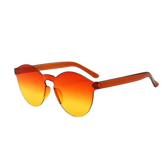 ZhenYing Work Weekend Women's Sunglasses, Sea Polarized Sunglasses Women, Fashion Women's Sunglasses, Women Men Fashion Clear Retro Sunglasses Outdoor Frameless Eyewear Glasses Orange