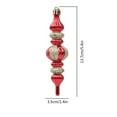 thumbnail image 4 of Zawou 3pcs Red and Gold Gourd Christmas Ornaments, 5.9 Inch Finial Drop Pendants, Shatterproof Plastic Tree Decorations for Holiday Party, Indoor Winter Xmas Décor and DIY Crafts, 4 of 7