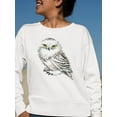 thumbnail image 2 of Snowy Owl Watercolor Sweatshirt Women -Image by Shutterstock, Female 4X-Large, 2 of 4