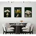 thumbnail image 3 of Abstract People Canvas WallEmerald Green Feminine People Painting Posters Minimalist Feminine Floral Stripes Picture Wall Decor for Living Room Bedroom Girls Dormitory Girls Dormitory Unframed, 3 of 6