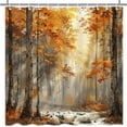 thumbnail image 4 of Fall Shower Curtain Fall Forest Bathroom Shower Curtain Autumn Forest River Fabric Shower Curtains Bathtub Decor with 12 Hooks 72 X 72 Inch, 4 of 5