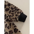 thumbnail image 5 of Kids Girls Fleece Hoodies Jacket Leopard Print Hooded Long Sleeve Plush Coat Fall Winter Outerwear with Bag, 5 of 8