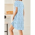 thumbnail image 4 of Avidlove Nightgowns for Women Short Sleeve House Dress with Pockets Pleated Nightdress Soft Sleepwear S-XXXL, 4 of 7