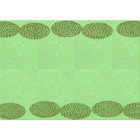 Ahgly Company Machine Washable Indoor Rectangle Transitional Pastel Green Area Rugs, 2' x 5'