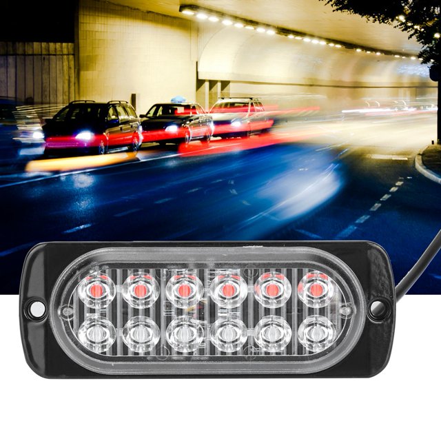 Luz de advertencia estroboscópica, 12-24 V Camión Coche 12 Luz de advertencia intermitente Luz de advertencia estroboscópica Diseño aerodinámico