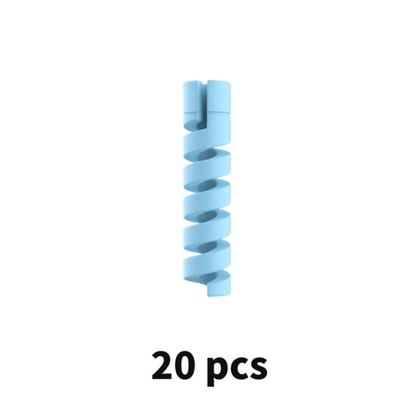 CCOCC 10Pcs Charger Protector Secure Cable Cover for All Your Devices,Protective Cord Protector for Charging and Data Cables,Blue