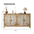 thumbnail image 2 of 60" Sideboard Buffet Cabinet Wood Accent with 4 Doors, Brown and Antique White Modern Pantry, Media Console Cabinet, for Entryway, Living Room, Bedroom, Dining Room, 2 of 6