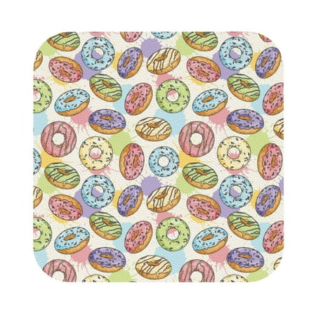 

Ocsxa Glazed Donuts Coasters for Drinks Leather Coasters Set of 4 for Coffee Table for Housewarming Kitchen Bar Decor