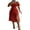 Red, variant on Suagox Women’s Casual Suspender Short Sleeve Dress Fashion Floral V-neck Split Mid-length Dress