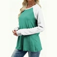 thumbnail image 6 of Busydd T Shirts for Women Casual Versatile Round Neck Tops for Women Trendy Color Block Womens Long Sleeve Tops S, 6 of 9