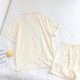 thumbnail image 4 of Conjunto de pijama de dos piezas para mujer, cárdigan de Color liso, pantalones cortos, ropa de estar por casa Simple, 2024, 4 of 5