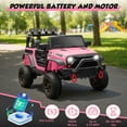 thumbnail image 4 of iYofe 24V Powered Ride on Cars for Toddlers, Ride on Truck for kids Boys Girls Gifts 2-5, Ride on Toys with Remote Control, Bluetooth, Music, LED Light, MP3 Player, 4 Wheel Suspension, Pink, 4 of 8
