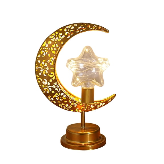 1pc Star Moon LED Table Lamp Creative Iron Art Night Light USB Charging Eye Protection Bedside Lamp for Bedroom Home Decor Romantic Atmosphere Lighting