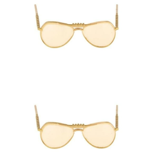 ZLight Lunettes de Soleil Rondes à la Mode pour Figurines à l'Échelle 1/6 Élégantes et Modernes E01 Or 2.6x2.3cm 2Ensemble