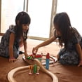 thumbnail image 4 of Set de tren de madera SainSmart Jr. para niños pequeños con doble cara, 4 of 7