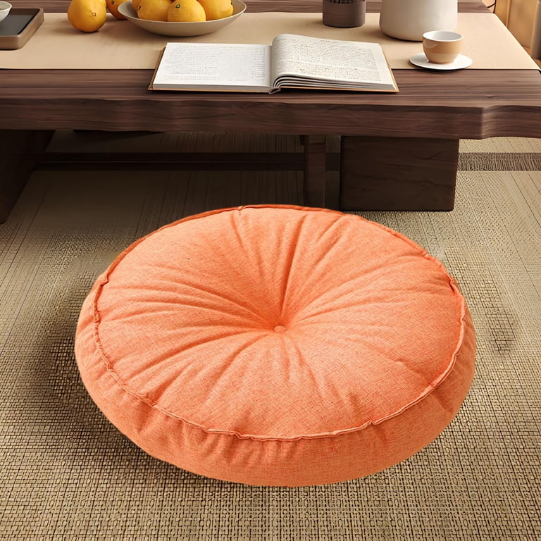 HHBEAUTY Meditation Floor Pillow, Large Round Floor Cushions for Living  Room Orange Yoga Pillow Floor Seat Pillows Cushion for Tatami Yoga Balcony 