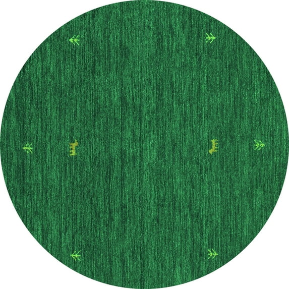 Ahgly Company Indoor Round Abstract Green Contemporary Area Rugs, 4' Round