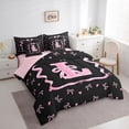 thumbnail image 2 of Erosebridal Kid Cute Ribbon Twin Bedding Sets 7-Piece, Initial L Letter Bedding Comforter Set, Pink Reversible, 2 of 7