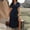 Navy, variant on Hvot&aat Women's Summer Flutter Sleeve V Neck Dress Elastic Waist Pleated Slit Dresses Elegant Flowy Long Dress