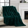 thumbnail image 7 of Home Soft Things Bubble Textured Faux Fur Throw Blanket, Cozy & Reversible, 50x60", Teal, 7 of 7