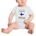 thumbnail image 2 of I Love My Finnish Mom Baby Romper Bodysuit For Boy Girl (White, 0-3 Months), 2 of 5