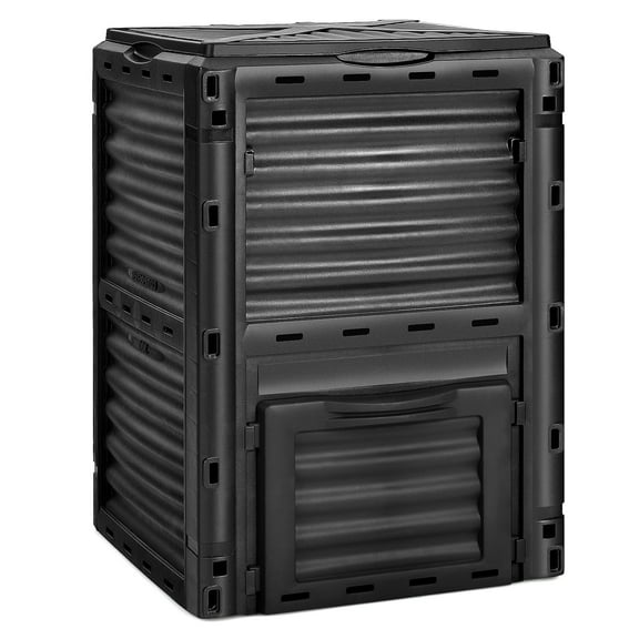 Winter Rhythm 80 Gallon Garden Compost Bin - Large Outdoor Composter with Openable Lid & Bottom Exit Door, Air Vented, Easy Assembly for Garden Yard Fertilizer