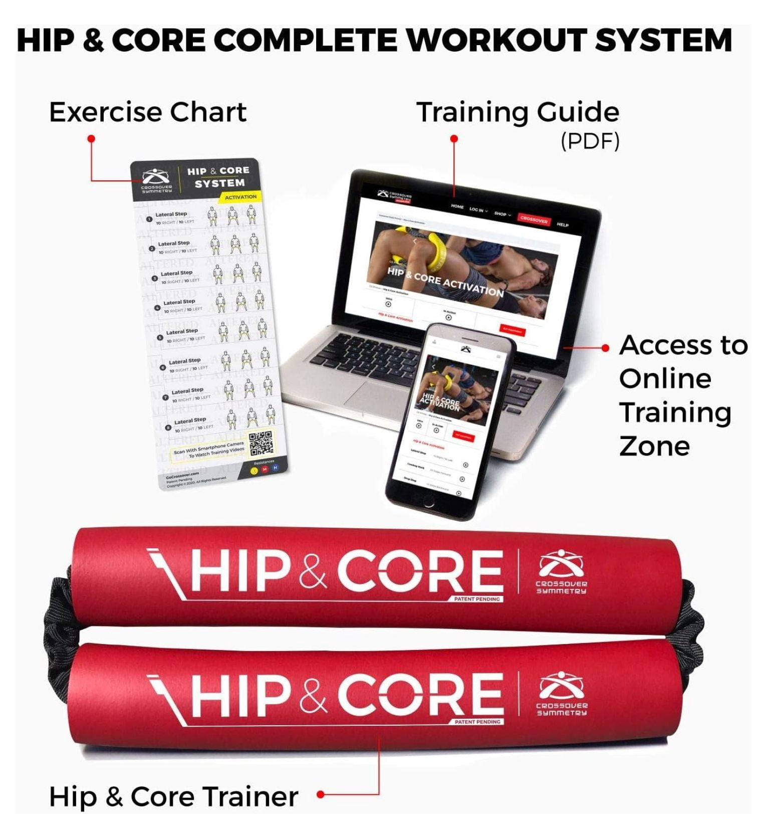 Resistance Bands for Women & Men - Hip & Loop Bands for Glutes, Legs, Thighs - Strength Training & Physical Therapy - Includes Exercise Guide & Online Access