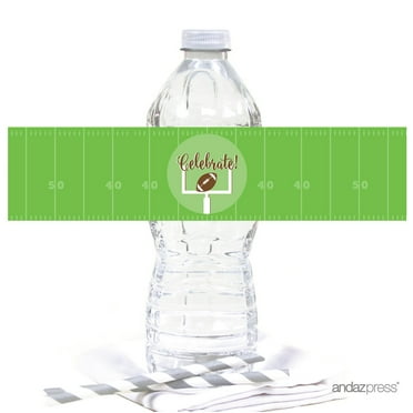 Birthday Water Bottle Label Stickers, Football Touchdown! Party, 20-Pack