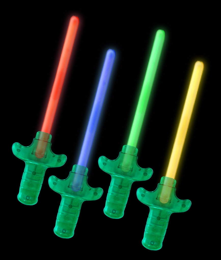 Fun Central (X549) 4pcs, Assorted Glow Premium Sword, Kids Toy Sword, LED Light Sword, Toys for