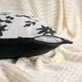 thumbnail image 3 of Unique Bargains Set of 2 Chenille Leaves Jacquard Throw Pillow Covers Black, 3 of 7