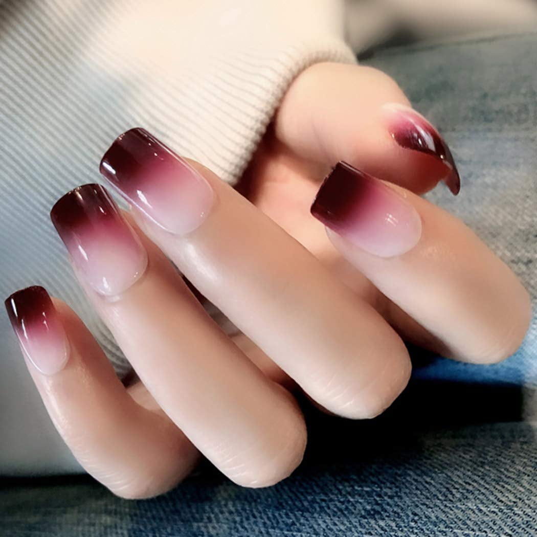 Black French Tip full set Acrylic nails | Angelina M.'s (Angelinastyles)  Photo | Beautylish
