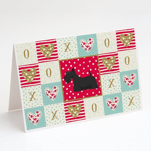 Scottish Terrier Love Greeting Cards and Envelopes Pack of 8
