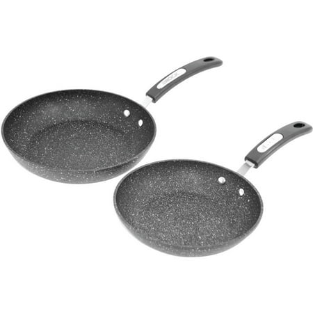 2 Tone Pan - The Rock By Starfrit 060740-002-0000 The Rock By Starfrit Set Of 2 Fry Pans with Bakelite Handles