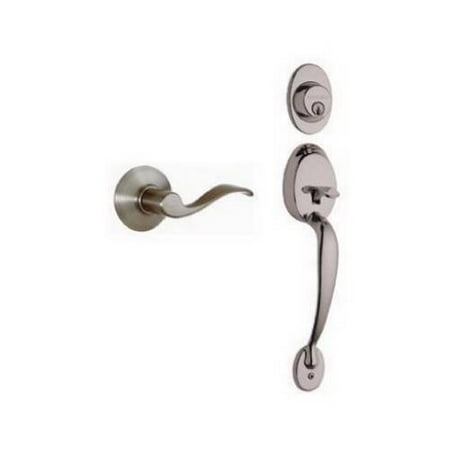 schlage nickel satin plymouth handleset lever accent entry