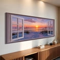 thumbnail image 2 of Beach Window Canvas Wall Art - Large Coastal Picture Landscape Canvas Prints Tropical Sea Paintings, Horizontal Summer Seascape Artwork for Living Room Bedroom, 2 of 7