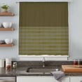thumbnail image 5 of Olive Green Striped Sheer Curtains 108 Inches Extra Long, Vintage Stripes Ombre Light Filering Curtains, Privacy Drapes Simi Floor to Veiling Curtain for Living Room Bedroom Large Window Treatment, 5 of 8