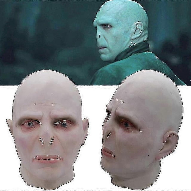Harry Potter Lord Voldemort Cosplay Latex Head Mask Halloween Horror Bald Prop Face Cover Headgear Carnival Party Fancy Dress Up Prop