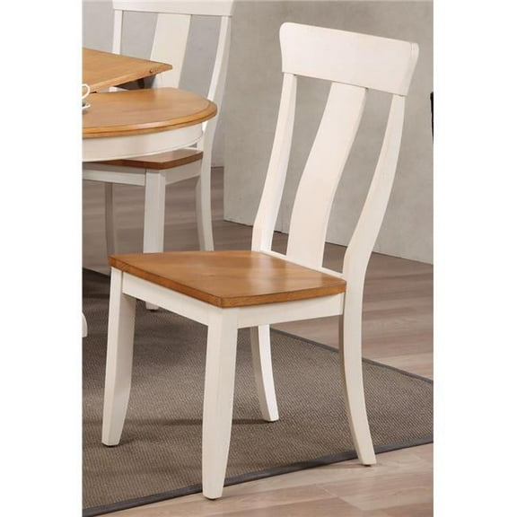 Iconic Furniture CH57-CL-BI Panel Back Dining Chair Caramel & Biscotti, Set of 2
