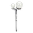 thumbnail image 4 of Luxe Jewelry Designs Women's Rhodium Plated Ring with Synthetic White Pearl - Size 7 (Pack of 2), 4 of 4
