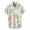 thumbnail image 2 of TIHLMK T-Shirts pour Hommes Chemise à Manches Courtes Imprimé Numérique de Pâques avec Poche à Revers, 2 of 5